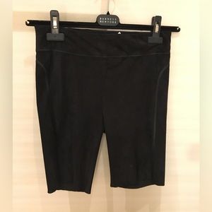 Jil Sander black suede leather biker shorts